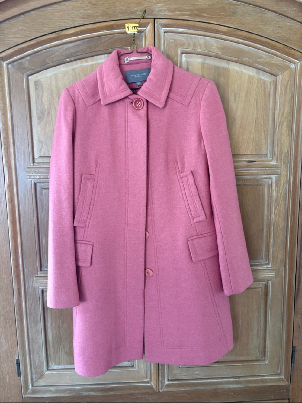 Ann Taylor Dusty Rose Wool-Blend Pea Coat
